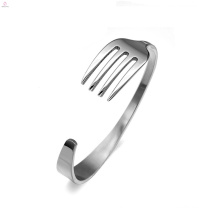Personalized Stainless Steel Cuff Bangle Fork Bracelet